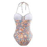 Lilideco 2024 Print Sexy Retro One-piece Women's Swimsuit Set Cover Belly Slimming Swimsuit Vacation Bodysuit Monokini Beachwear Skirt