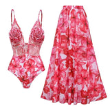 Lilideco 2024 High Quality One Piece Swimsuit Floral Ruffle Printed Push Up Women Bikini Set Swimwear Slimming Bathing Suit Beach Wear