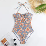 Lilideco 2024 Print Sexy Retro One-piece Women's Swimsuit Set Cover Belly Slimming Swimsuit Vacation Bodysuit Monokini Beachwear Skirt