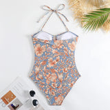 Lilideco 2024 Print Sexy Retro One-piece Women's Swimsuit Set Cover Belly Slimming Swimsuit Vacation Bodysuit Monokini Beachwear Skirt