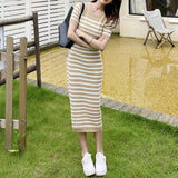 Lilideco Striped Knit Midi Dress