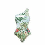 Lilideco 2024 Fashion Tropical Print One Piece Swimsuit Cover Up Set Women Cutout Two Piece Swimwear Bikini Luxury Bathing Suit Beachwear