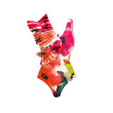 Lilideco 2024 New Flower Printed Ruffle One Piece Women Swimsuit Swimwear with Skirt Ruffle Bathing Suit Monokini Beach Wear Bodysuit