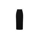 Lilideco Elegant Slit Midi Skirts Women Streetwear High Waist Suit Skirt Office Lady Korean Fashion Grey Black Slim Pencil