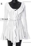 Lilideco Spring Outfits Homecoming Dress  Slim Fit Long Sleeve Mini Dress with High Waist Lace-Up