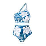 Lilideco 2024 New 3PC Print Retro Swimwear Push Up Playa Women's Swimsuit One Piece Bodysuit Patchwork Bathing Suit Pads Female Set