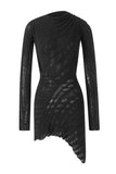 Lilideco Spring Outfits Knitted Bodycon Mini Dress with Hollow Out Long Sleeves