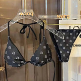 Lilideco 2024 Luxury Brand Designer Printed Swimsuit Wang Women's Bikini Beach Style Sexy Briefs Thong Swimsuit Biquini Bandage Swimsuit