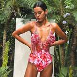 Lilideco 2024 High Quality One Piece Swimsuit Floral Ruffle Printed Push Up Women Bikini Set Swimwear Slimming Bathing Suit Beach Wear