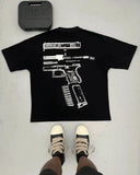 Lilideco Kixkz Fashion Brand Summer Harajuku Loose Women T-shirt IN GLOCK WE TRUST Letter Print Oversize Tee Short Sleeve Men Clothing