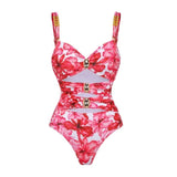 Lilideco 2024 High Quality One Piece Swimsuit Floral Ruffle Printed Push Up Women Bikini Set Swimwear Slimming Bathing Suit Beach Wear