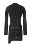 Lilideco Spring Outfits Knitted Bodycon Mini Dress with Hollow Out Long Sleeves