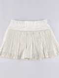 Lilideco  A Line Pleated Lace Mini Skirt