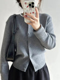 Lilideco valentines day outfits Gray Sequin Knit Sweater Top Elegant Cozy Coat Long Sleeve Cardigan Coat Autumn Korean Style Women's Clothing New Outerwears Y2K