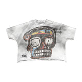 Lilideco Hip-hop skull wasteland style design oversized graphic T-shirt for women y2k summer trend street all-match casual baggy top 2024