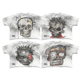 Lilideco Hip-hop skull wasteland style design oversized graphic T-shirt for women y2k summer trend street all-match casual baggy top 2024