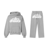 Lilideco American retro hoodie, sweatshirt, trousers suit, personalized trendy men's and women's letter printed high street two-piece set