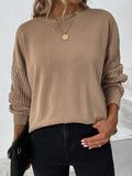 Lilideco  Knitted Twist Long Sleeves Solid Color Round-Neck Sweater Tops