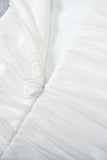 Lilideco-Adele Bodycon Wrap Midi Dress - Pearl White