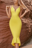 Lilideco-Alia Bodycon Dress - Sun Yellow