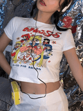 Lilideco Anime Graphic Crop Top