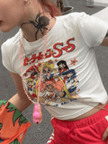 Lilideco Anime Graphic Crop Top