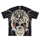 Lilideco Streetwear T Shirt Y2K Round Neck Cotton Short Sleeve Tops Men's Punk Rock Retro Skeleton Skull Print Oversized TShirt Clothes