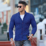 Lilideco Fashion Solid jacquard Knitwear Men Long sleeved V-neck Button knitted cardigan Autumn Winter Slim Fit Tops Sweater Coat Male