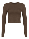 Lilideco Basic Solid Long Sleeve Crop Top