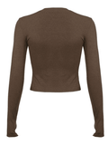 Lilideco Basic Solid Long Sleeve Crop Top