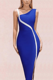Lilideco-Brigid Bodycon Midi Dress - Royal Blue