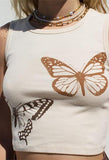 Lilideco Butterfly Print Crop Top