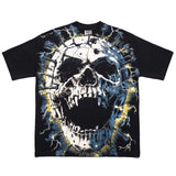 Lilideco Streetwear T Shirt Y2K Round Neck Cotton Short Sleeve Tops Men's Punk Rock Retro Skeleton Skull Print Oversized TShirt Clothes