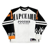 Lilideco Россия Sweatshirt Y2K Jersey Mens Womens Harajuku Hip Hop Letter Graphic Oversized Baseball Jersey Breathable Long Sleeve Tops