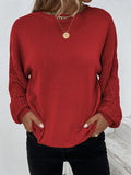 Lilideco  Knitted Twist Long Sleeves Solid Color Round-Neck Sweater Tops