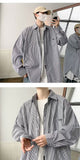 Lilideco Oversized Loose Striped Shirt Unisex Spring Autumn Mens Long sleeved Tops Fashion Casual Shirts Cardigan Streetwear Couple Ins