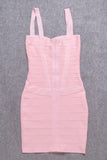 Lilideco-Heidi Bandage Mini Dress - Dusty Pink