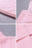Lilideco-Heidi Bandage Mini Dress - Dusty Pink