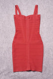 Lilideco-Heidi Bandage Mini Dress - Red Wine