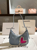 Lilideco Carit Koty popular denim bags this year 2024 new French niche rhinestone armpit bag women's sense of luxury