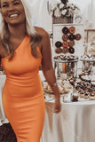 Lilideco-Joi Bodycon Midi Dress - Apricot Orange