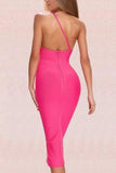 Lilideco-Joi Bodycon Midi Dress - Hot Pink