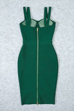 Lilideco-Kate Bandage Dress - Emerald Green