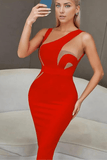 Lilideco-Kylie Bodycon Midi Dress - Lipstick Red