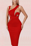 Lilideco-Kylie Bodycon Midi Dress - Lipstick Red