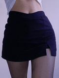 Lilideco  Lined Detail Split Mini Skirt