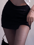 Lilideco  Lined Detail Split Mini Skirt