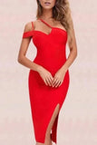 Lilideco-Luna Bodycon Dress - Lipstick Red