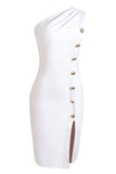 Lilideco-Mel Bodycon Midi Dress - Pearl White