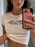 Lilideco Moto Car Printed Crop Top